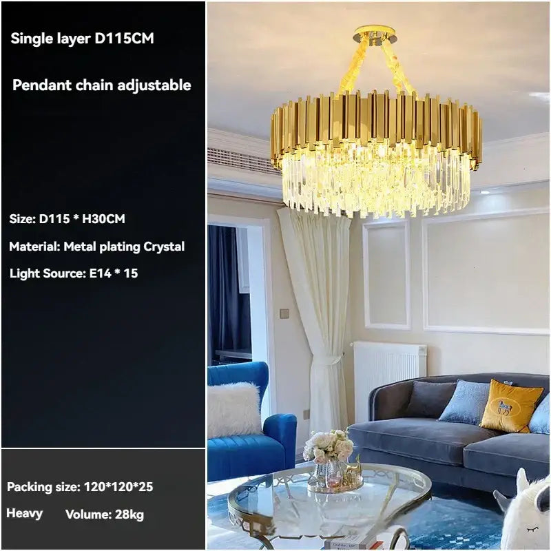 Modern decorbites crystal gold chandelier for living room ceiling