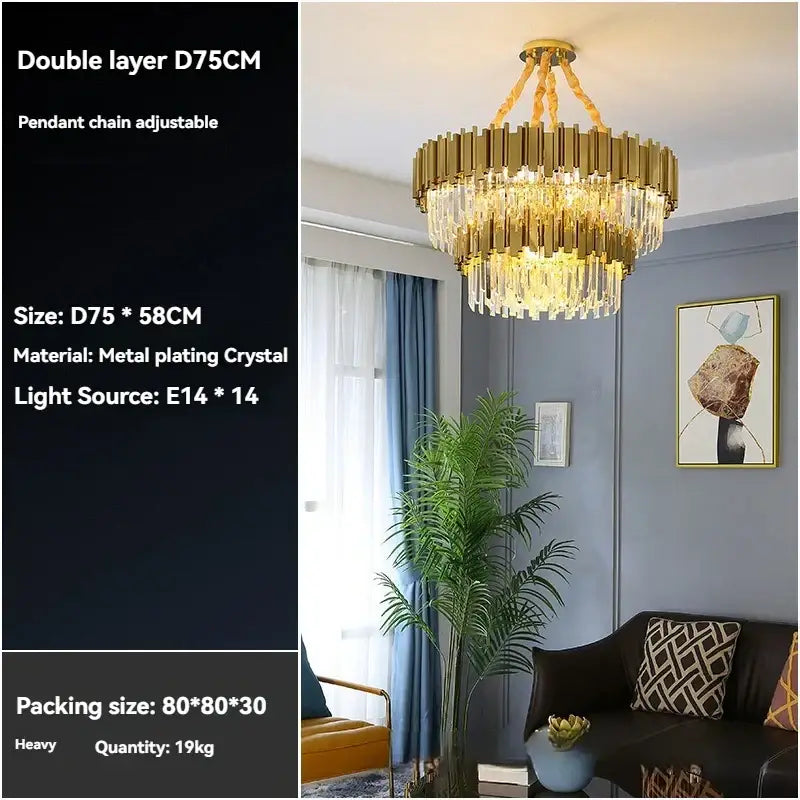 Modern decorbites crystal gold chandelier for living room ceiling