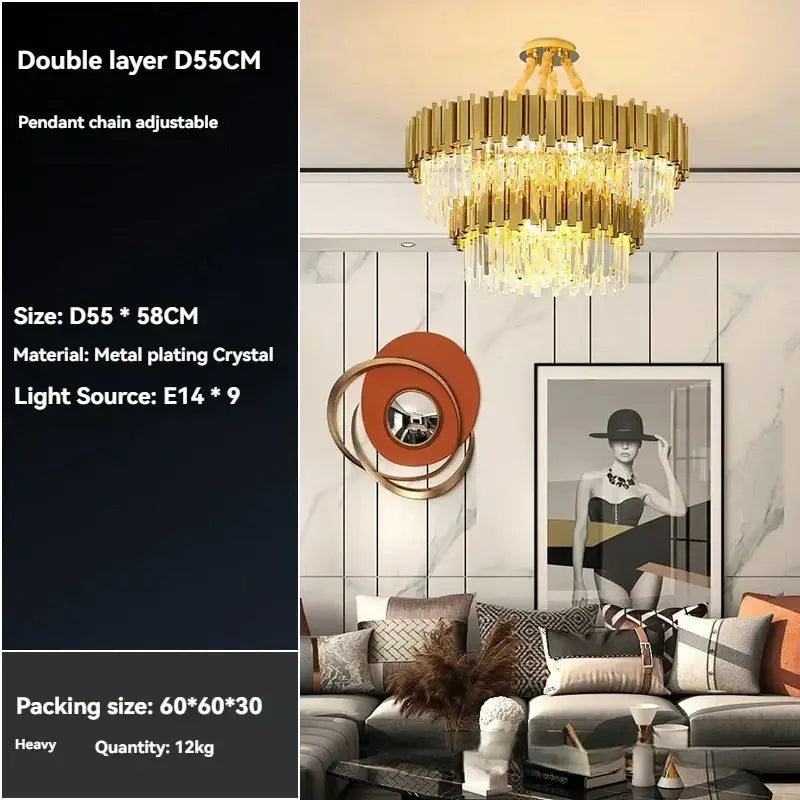 Modern decorbites crystal gold chandelier for living room ceiling