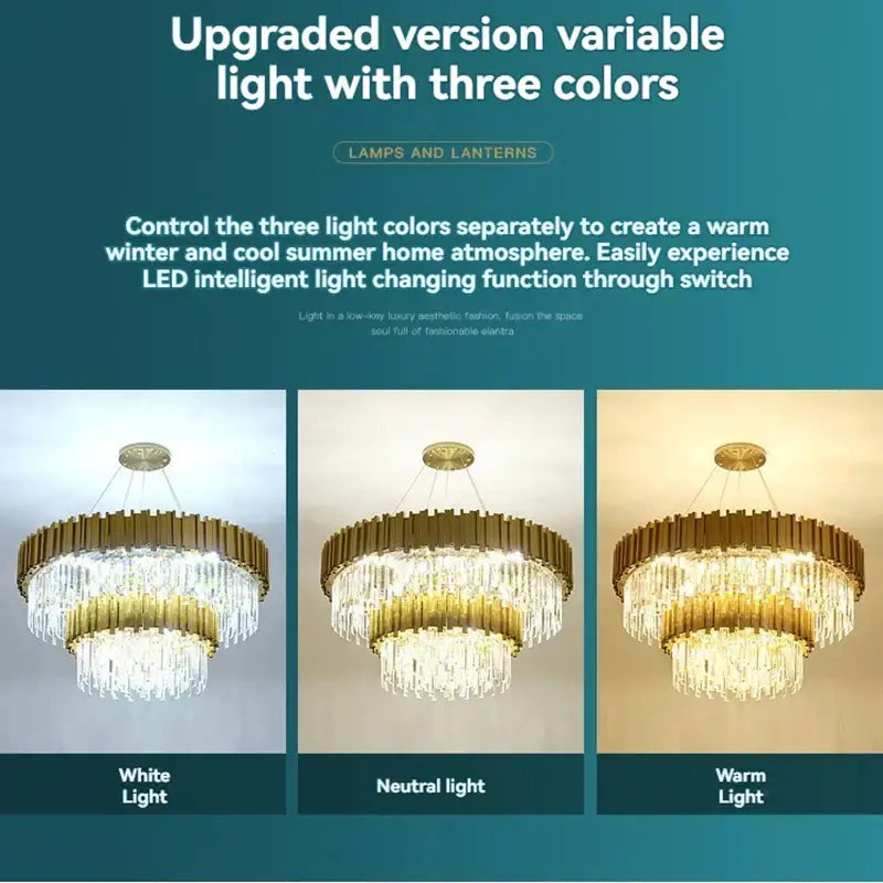 Modern decorbites crystal gold chandelier for living room ceiling