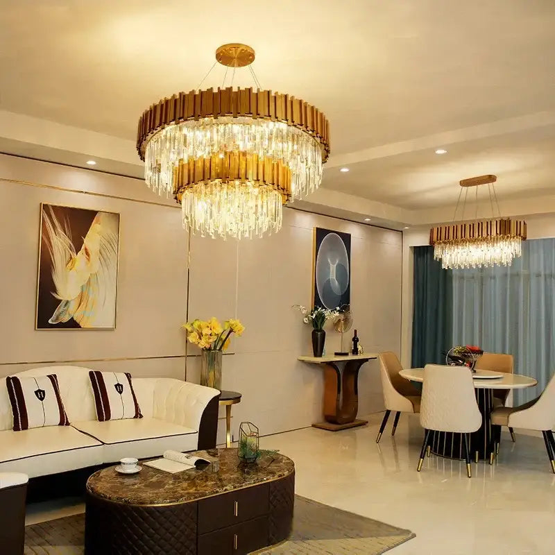 Modern decorbites crystal gold chandelier for living room ceiling