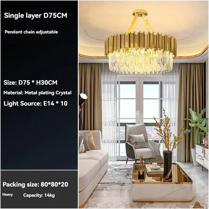 Modern decorbites crystal gold chandelier for living room ceiling