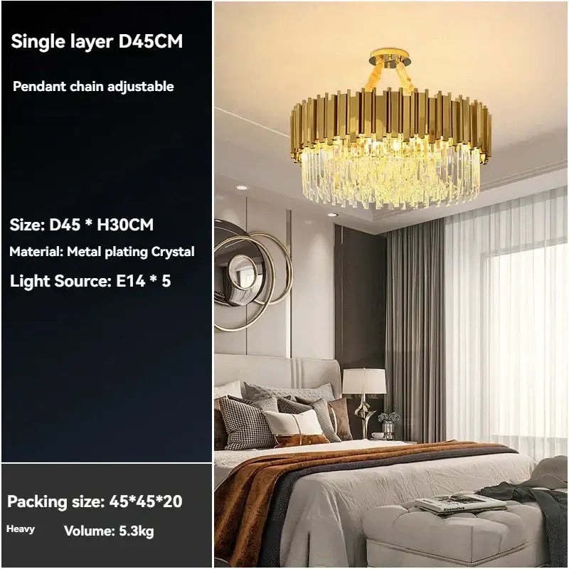 Modern decorbites crystal gold chandelier for living room ceiling