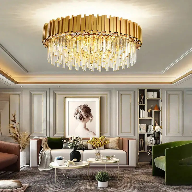 Modern decorbites crystal gold chandelier for living room ceiling