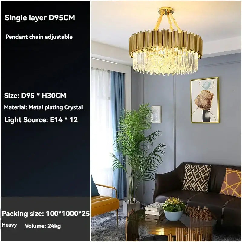 Modern decorbites crystal gold chandelier for living room ceiling