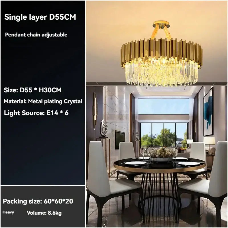Modern decorbites crystal gold chandelier for living room ceiling
