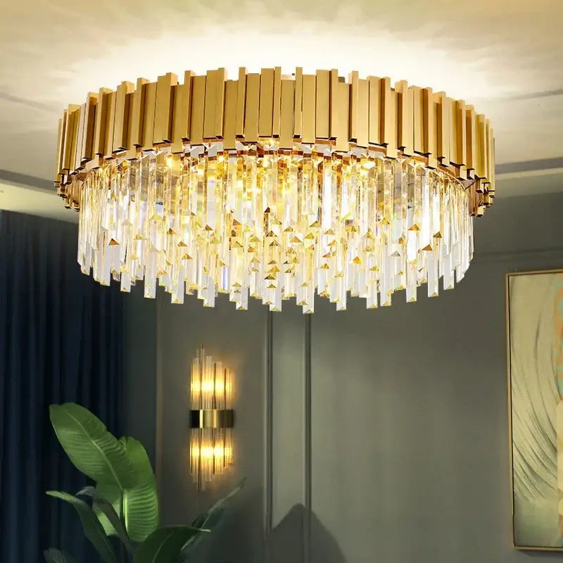Modern decorbites crystal gold chandelier for living room ceiling