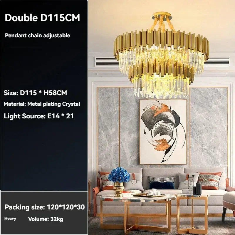 Modern decorbites crystal gold chandelier for living room ceiling