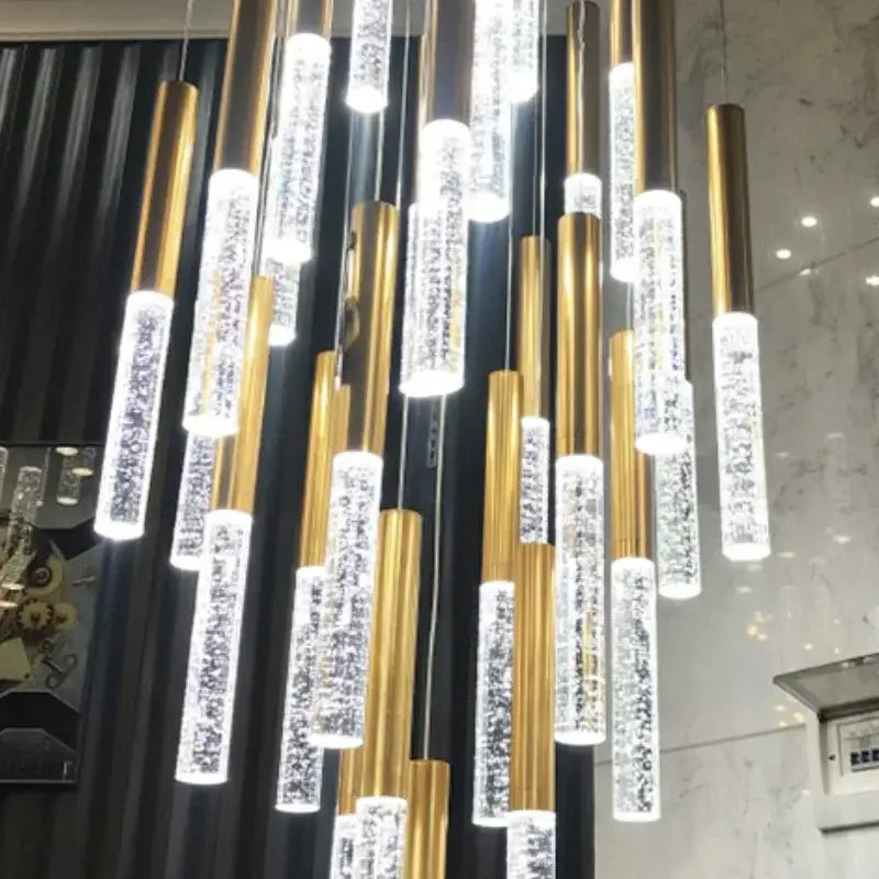 Modern decorbites crystal gold chandelier living room glass rod light