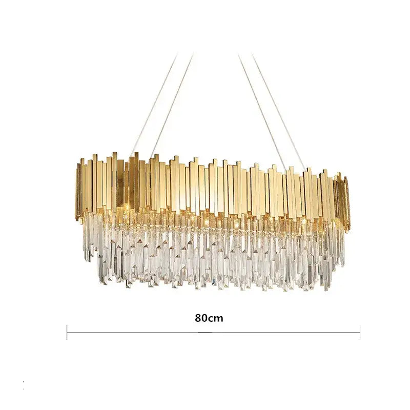 Modern decorbites crystal gold chandelier living room rectangular light