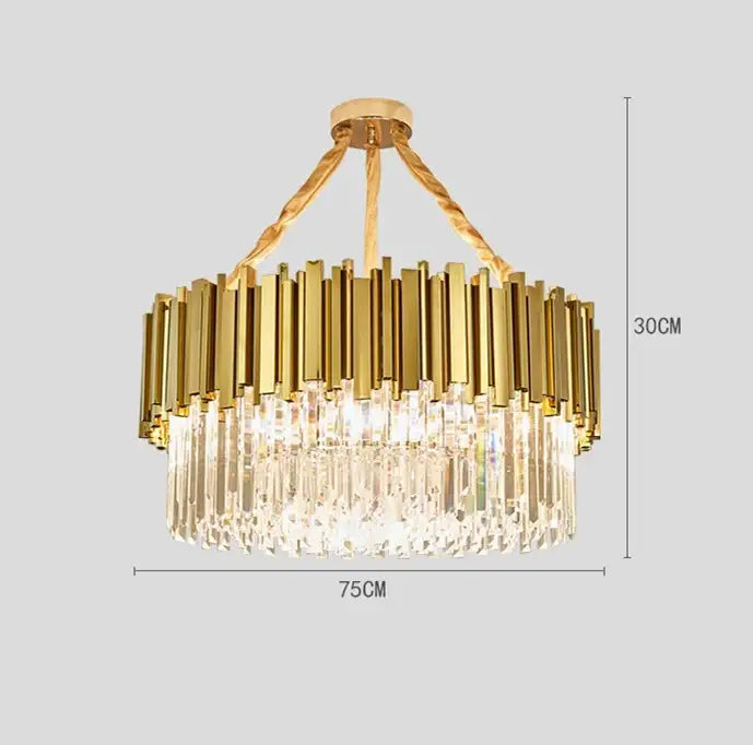 Modern decorbites crystal gold chandelier living room rectangular light
