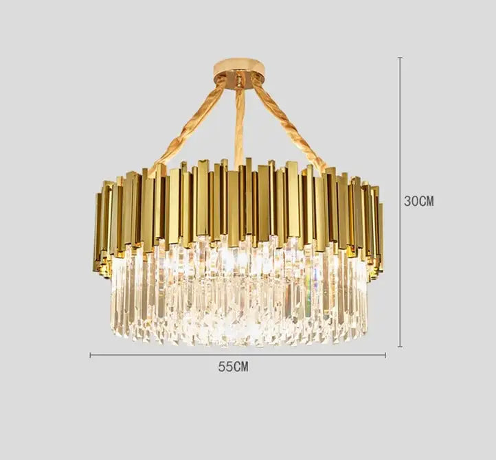 Modern decorbites crystal gold chandelier living room rectangular light