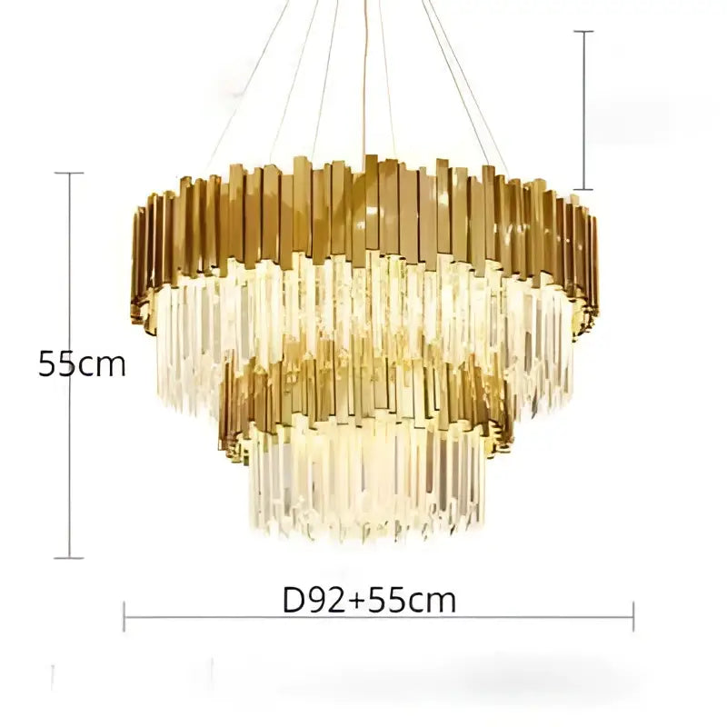 Modern decorbites crystal gold chandelier living room rectangular light