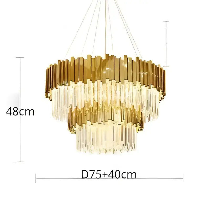 Modern decorbites crystal gold chandelier living room rectangular light