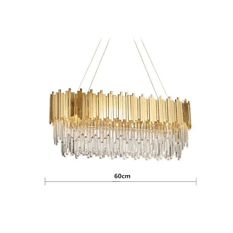 Modern decorbites crystal gold chandelier living room rectangular light
