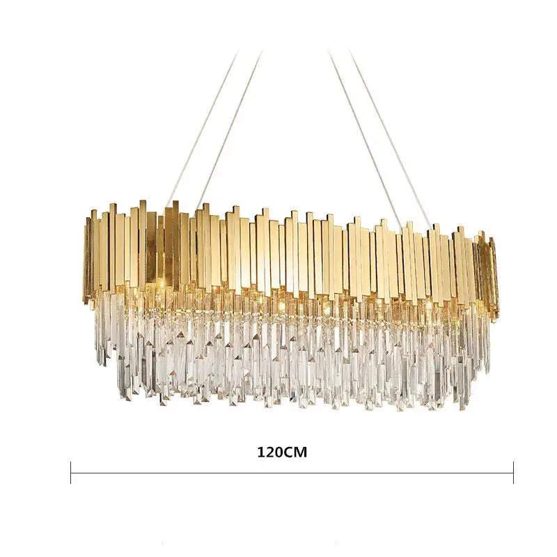 Modern decorbites crystal gold chandelier living room rectangular light