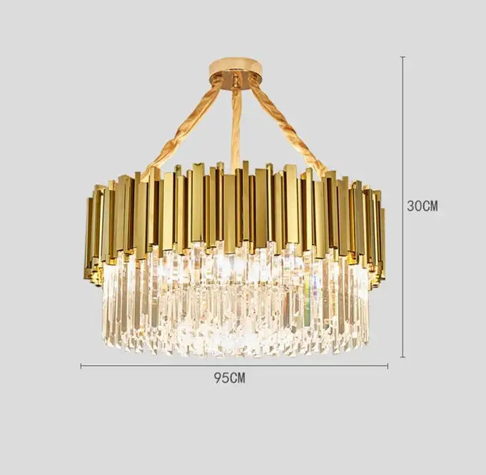 Modern decorbites crystal gold chandelier living room rectangular light