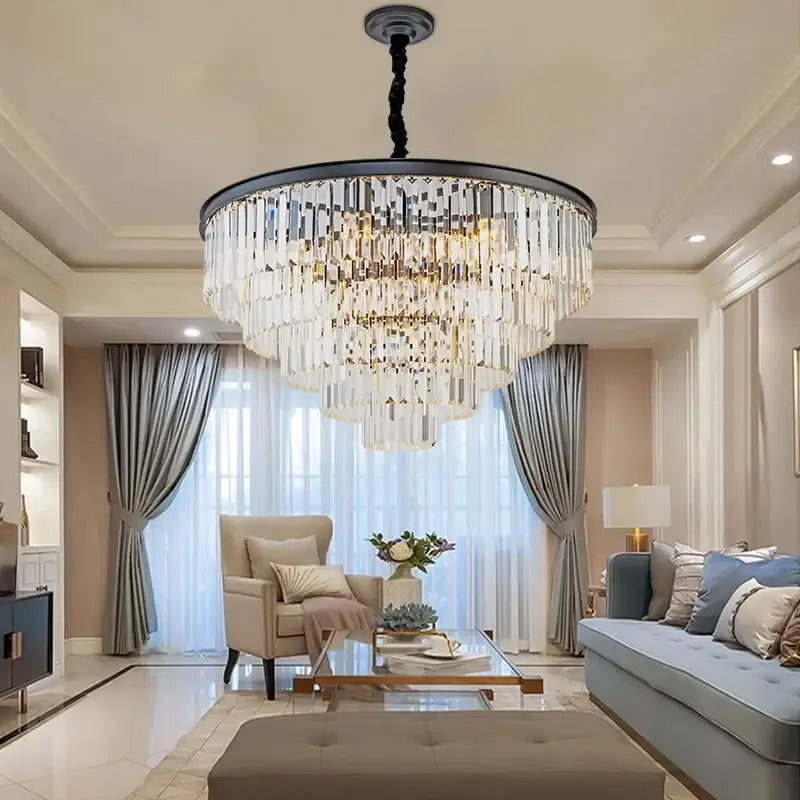 Modern decorbites crystal gold led chandelier for living room