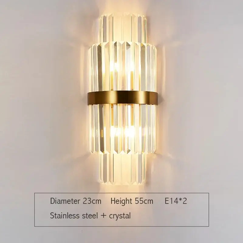 Modern decorbites crystal gold led wall sconce bedroom light