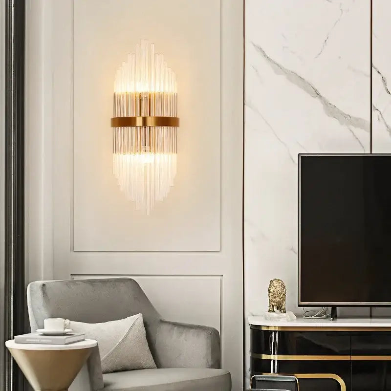 Modern decorbites crystal gold led wall sconce bedroom light