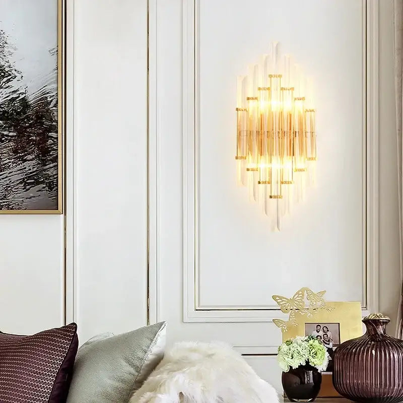 Modern decorbites crystal gold led wall sconce bedroom light