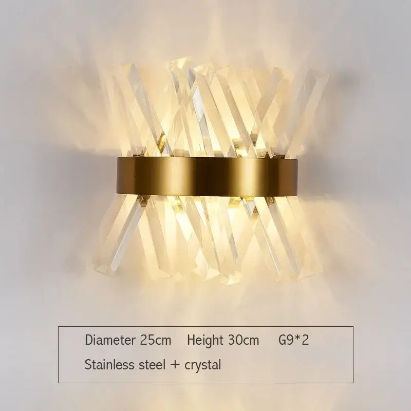 Modern decorbites crystal gold led wall sconce bedroom light