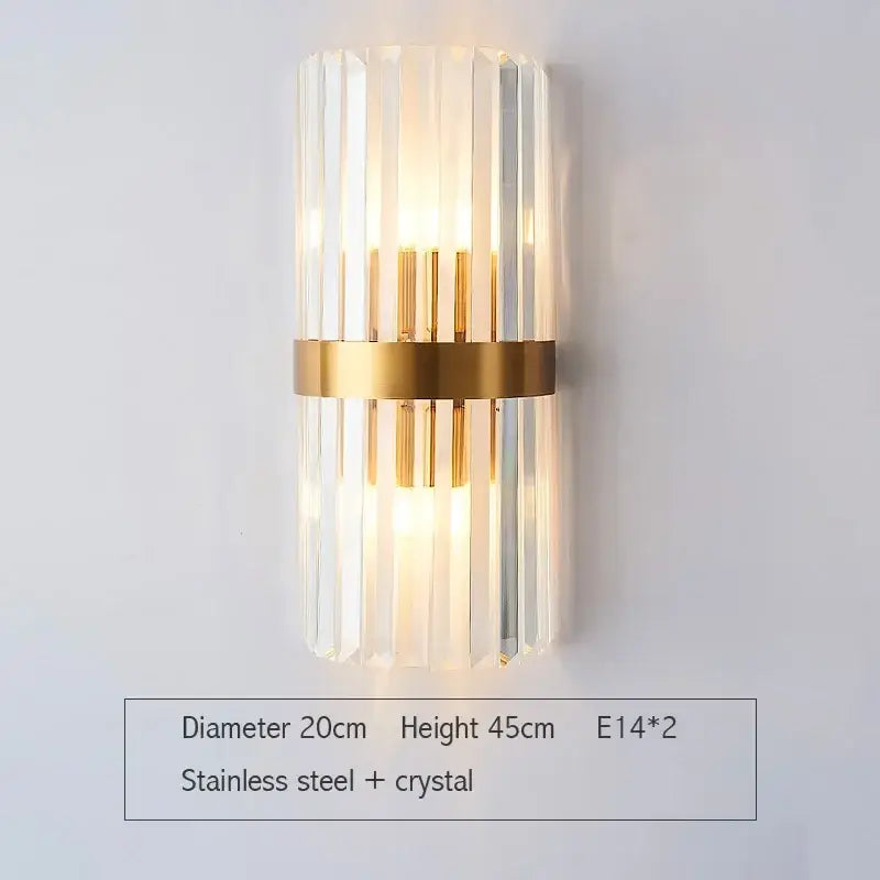 Modern decorbites crystal gold led wall sconce bedroom light