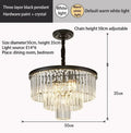 Modern decorbites crystal gold multi-tiered chandelier dining room led