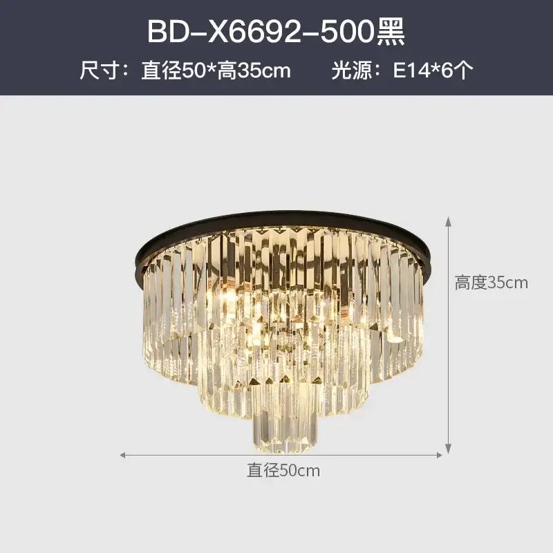 Modern decorbites crystal gold multi-tiered chandelier dining room led