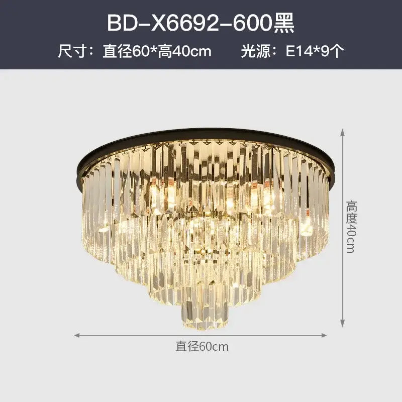 Modern decorbites crystal gold multi-tiered chandelier dining room led