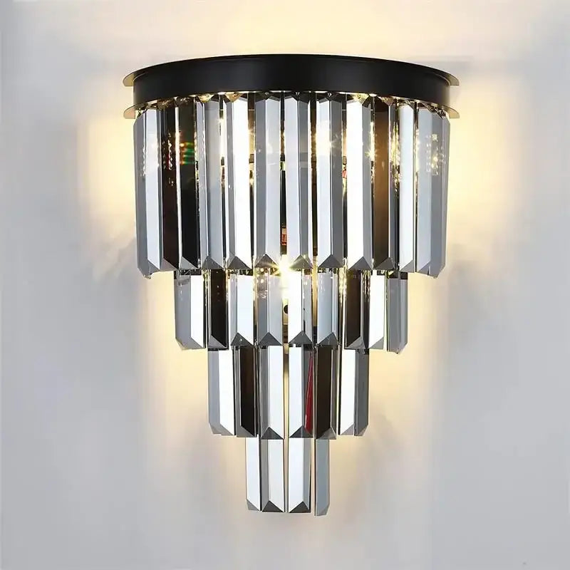 Modern decorbites crystal gold multi-tiered chandelier dining room led