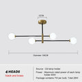 Modern decorbites glass brass chandelier for living room