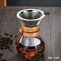 Modern decorbites glass coffee maker kitchen drip pot with wood collar