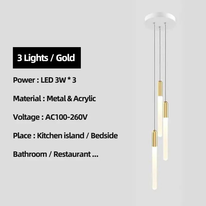 Modern decorbites luxe gold tube chandelier dining room lighting