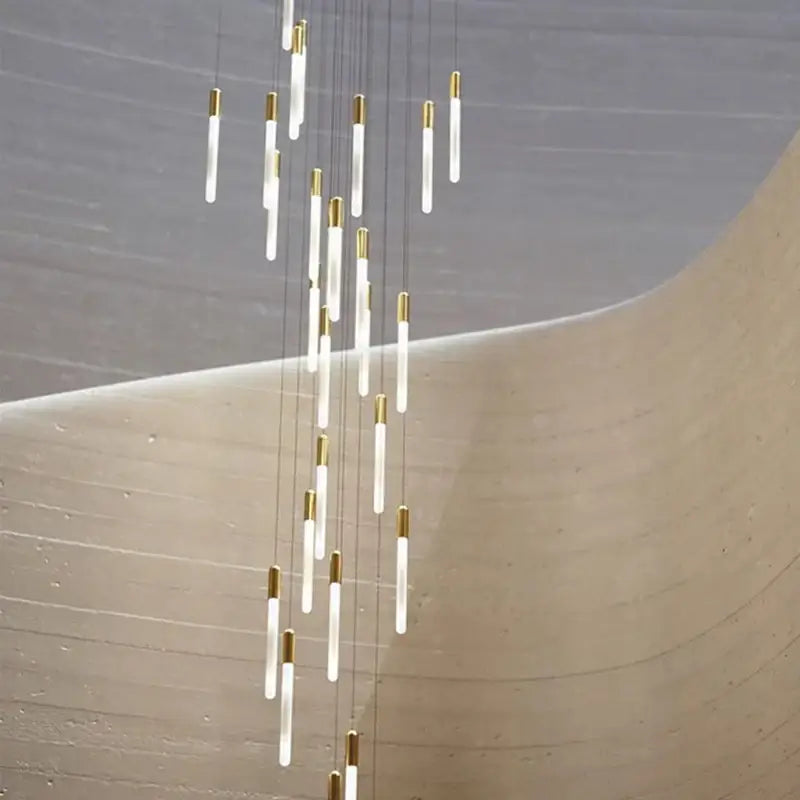 Modern decorbites luxe gold tube chandelier dining room lighting