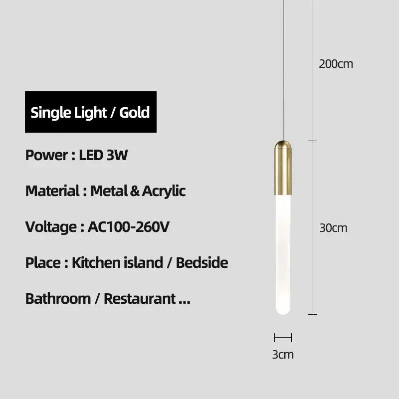 Modern decorbites luxe gold tube chandelier dining room lighting