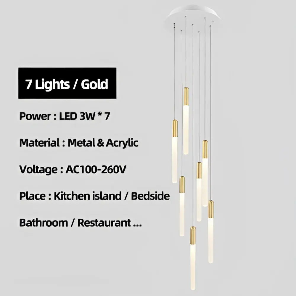 Modern decorbites luxe gold tube chandelier dining room lighting