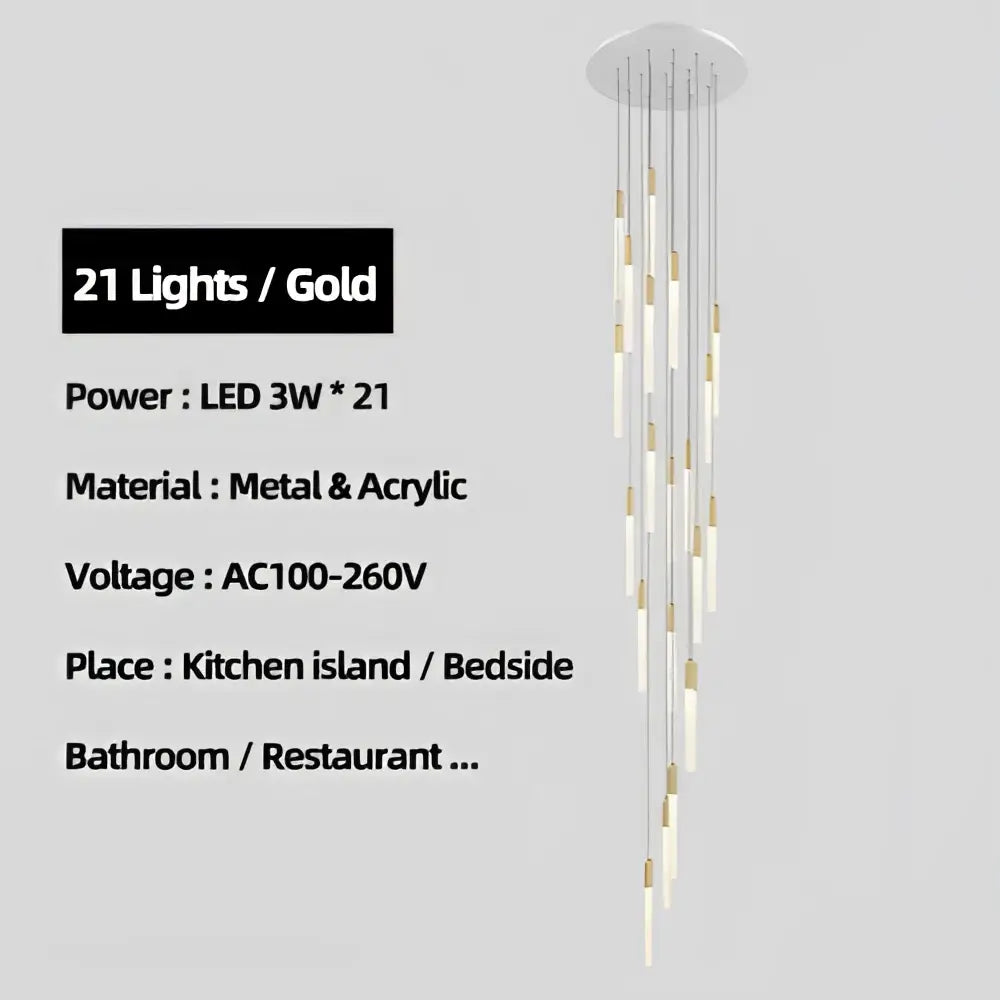 Modern decorbites luxe gold tube chandelier dining room lighting