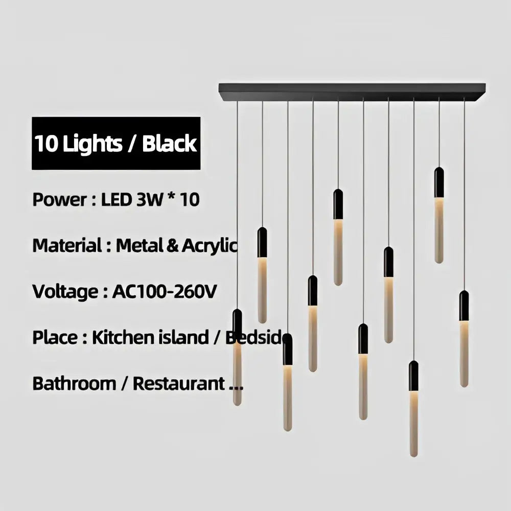 Modern decorbites luxe gold tube chandelier dining room lighting