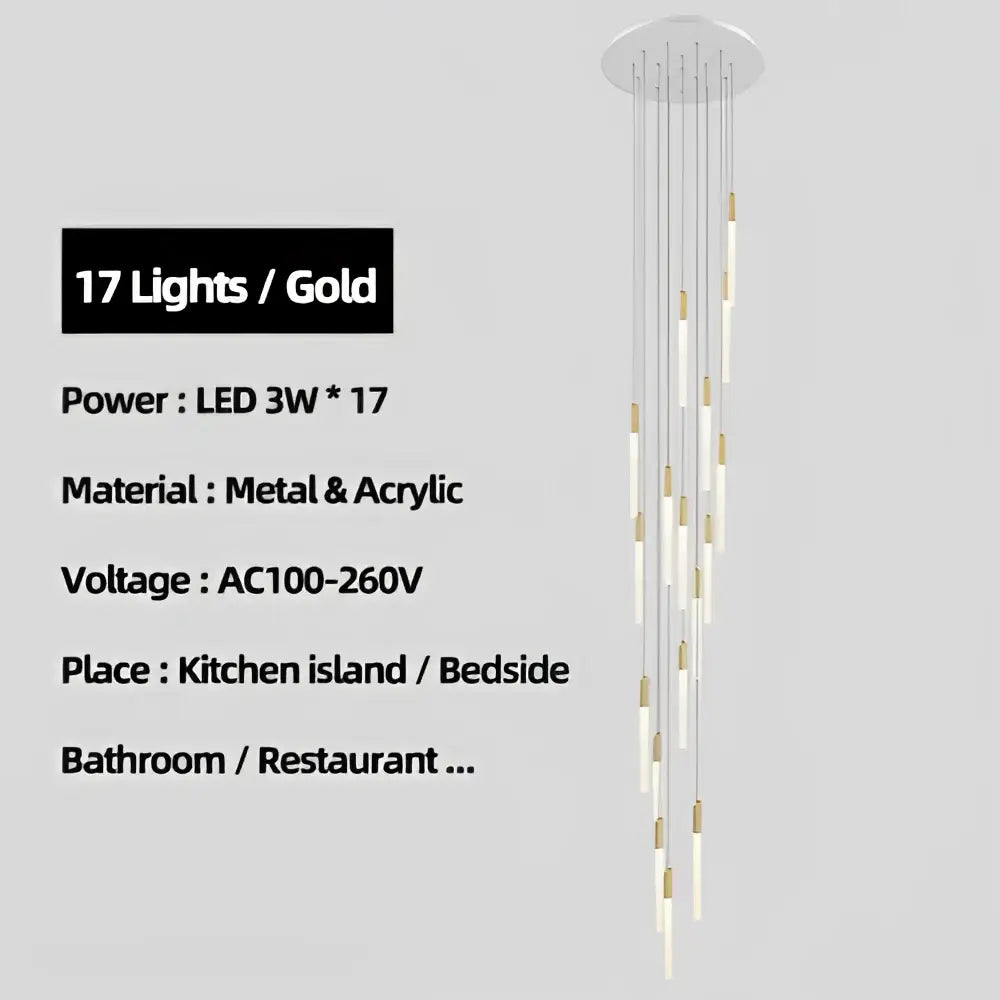 Modern decorbites luxe gold tube chandelier dining room lighting