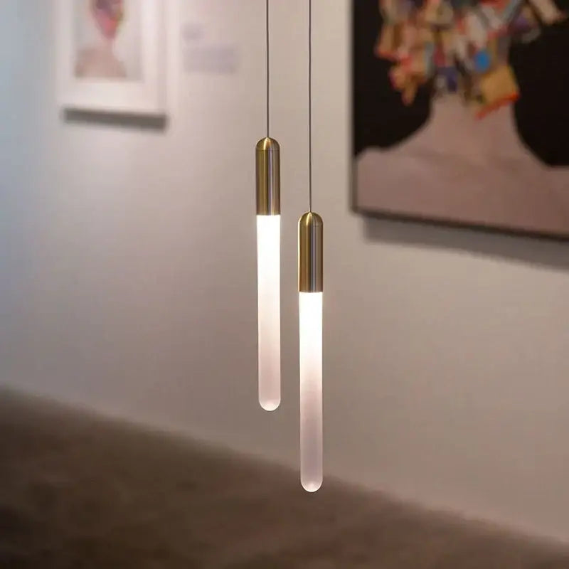 Modern decorbites luxe gold tube chandelier dining room lighting