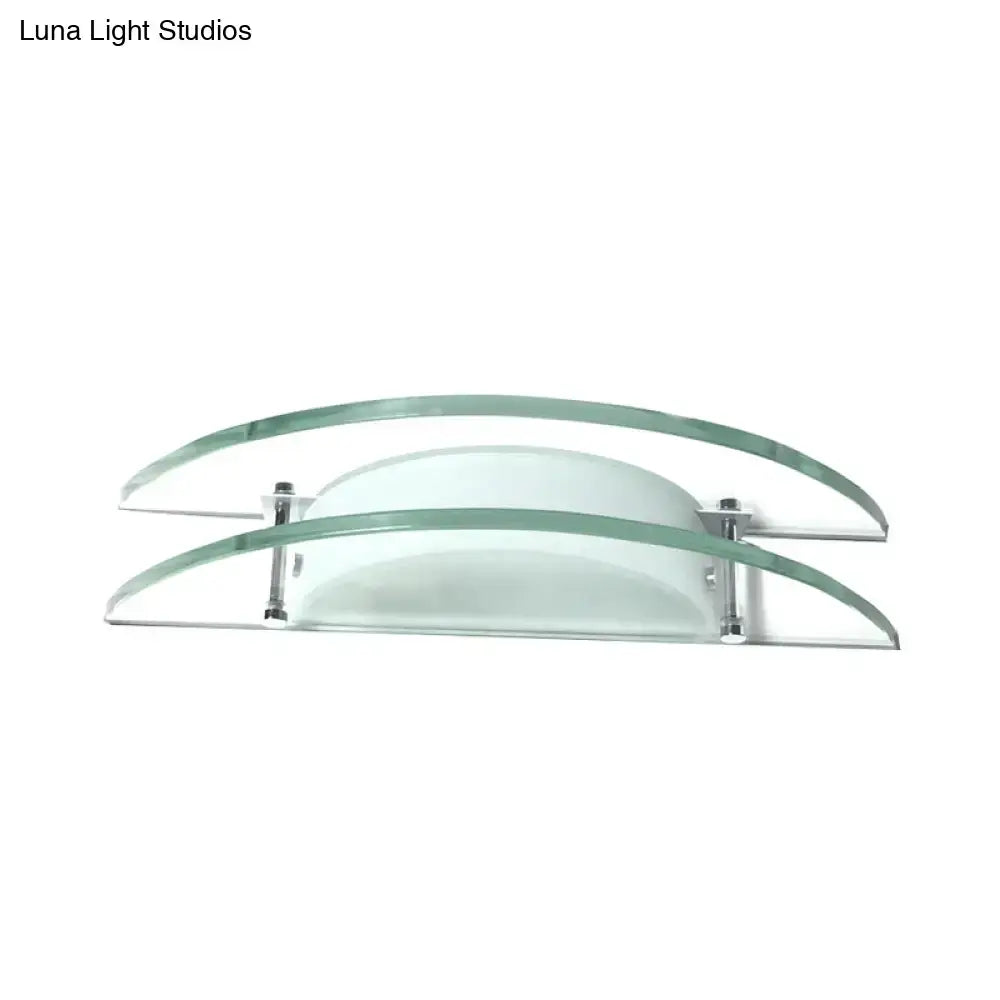 Modern dual arc chrome and green glass wall lamp bedroom sconce