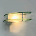 Modern dual arc chrome and green glass wall lamp bedroom sconce
