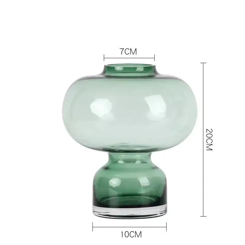 Modern emerald green gourd vase living room glass terrarium set