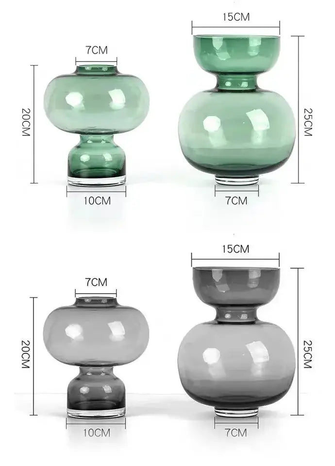Modern emerald green gourd vase living room glass terrarium set