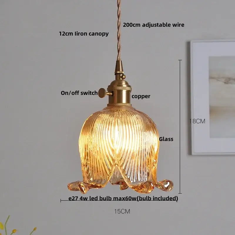 Modern faceted clear glass pendant lamp kitchen knob switch