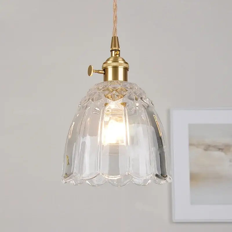 Modern faceted glass knob led pendant lamp for living room