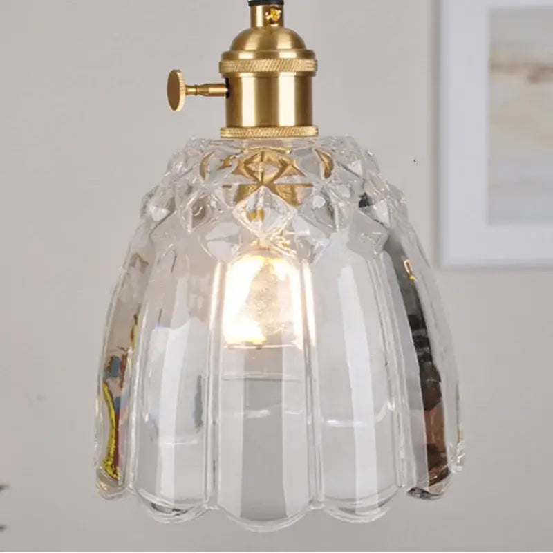 Modern faceted glass knob led pendant lamp for living room