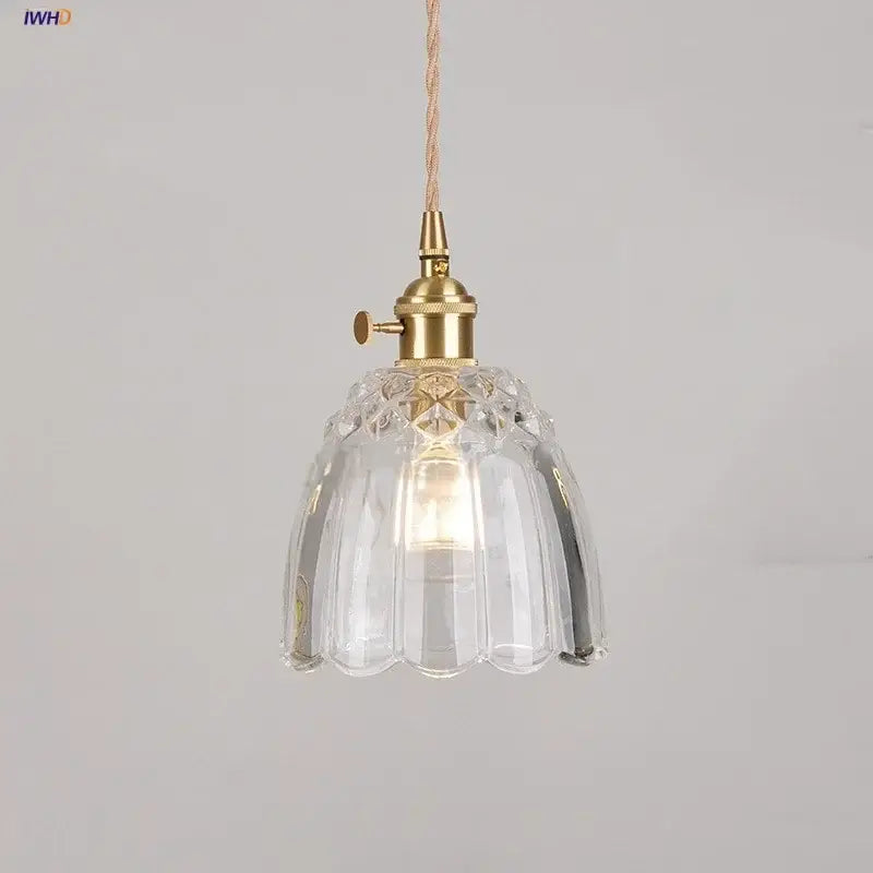 Modern faceted glass knob led pendant lamp for living room
