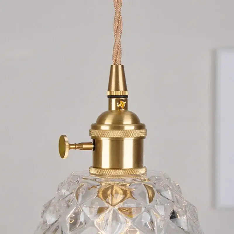 Modern faceted glass knob led pendant lamp for living room